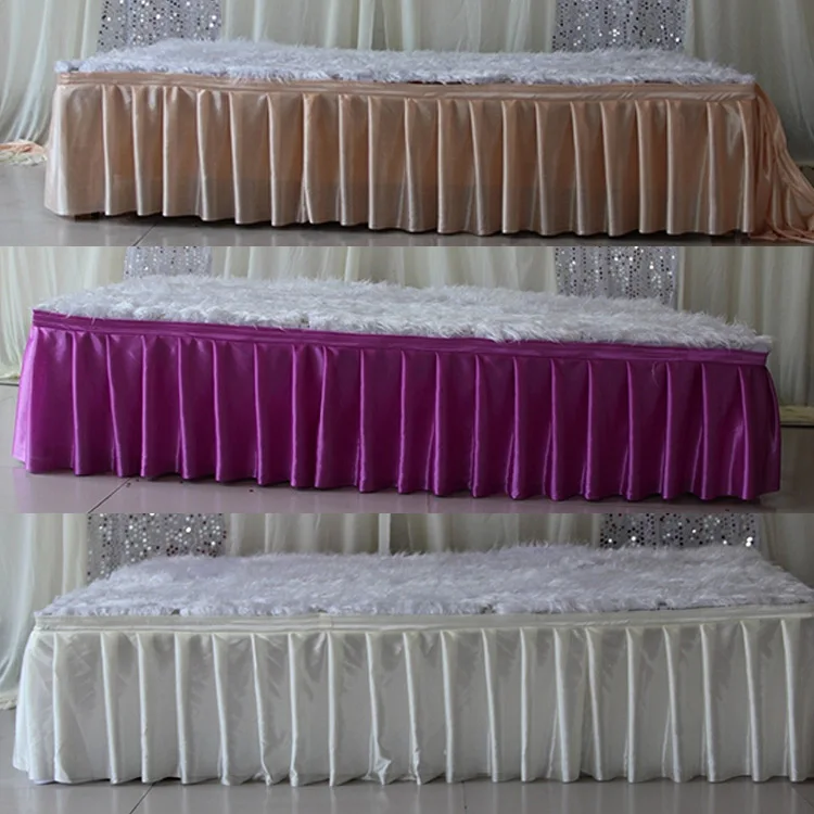 

ice silk table skirt 3m (10ft) length table cloth 3m 10ft length wedding table skirt/ hotel home banquet party table decoration