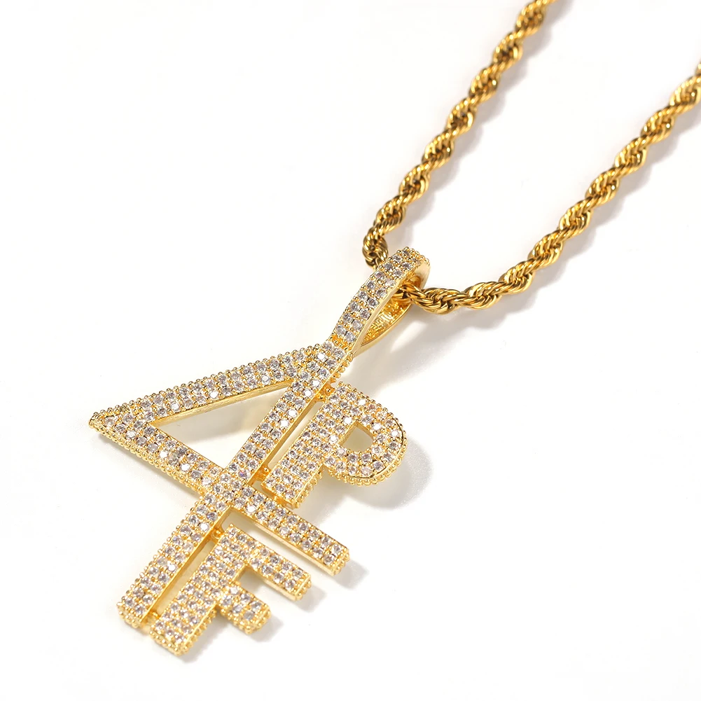 Uwin 4PF кулон кубический цирконий микро проложили четыре кармана полный LilBaby CZ Bling льдом ожерелье для мужчин ювелирные изделия