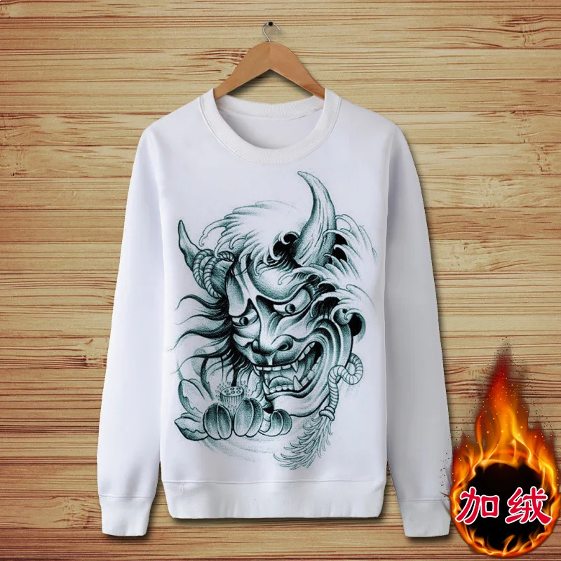 

Chinese classical mythology character printing fashion classic pullover hoodies Autumn&Winter quality oversized sweatshirts men