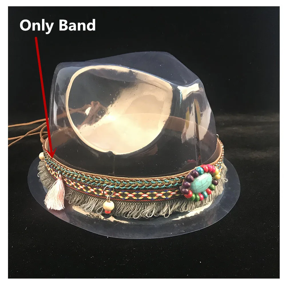Band Женская Мужская шерстяная шляпа Chapeu Feminino Fedora Шляпа Laday фетр чародей церковь кепки душ волшебник шляпа большой размеры - Цвет: Band