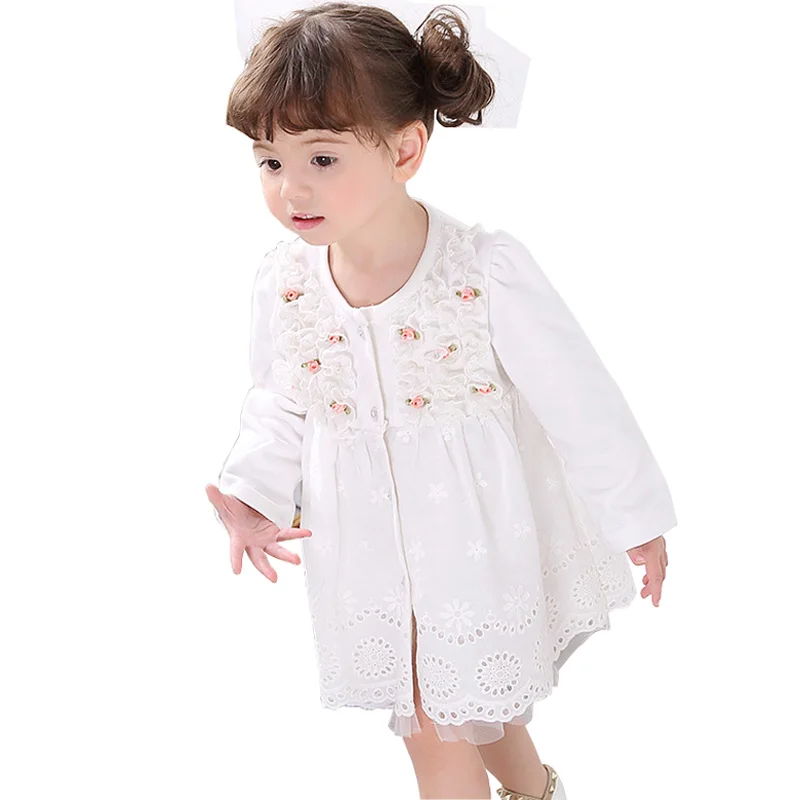 Одежда для маленьких девочек новинка 2017 весенний осенний кардиган куртка платье