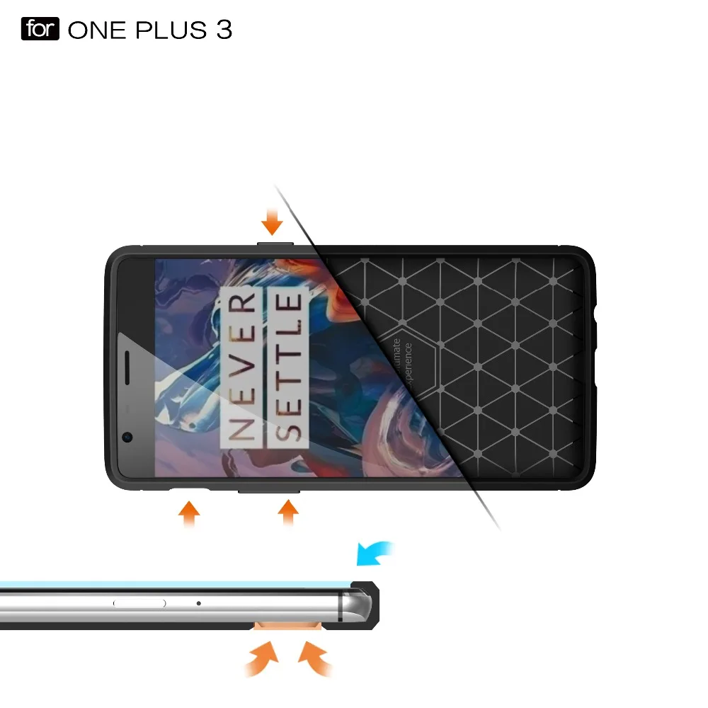 Длинные Стивен] для oneplus 3 Дело ультра тонкий углерода Волокно узор легкий