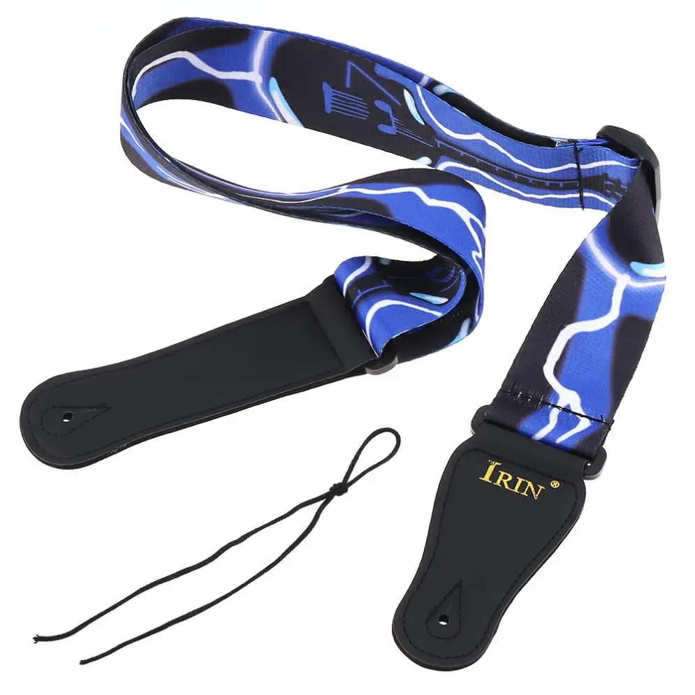 Регулируемый с принтом для гитары ремешок синим Lightning аппликацией изображением