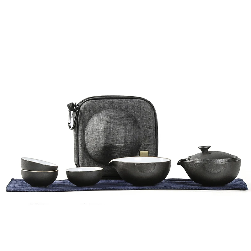 Style E(Black) TANGPIN черная посуда керамическая чайник чашки чайные наборы портативный чайный набор для путешествия с дорожная сумка - Цвет: Style E(Black)