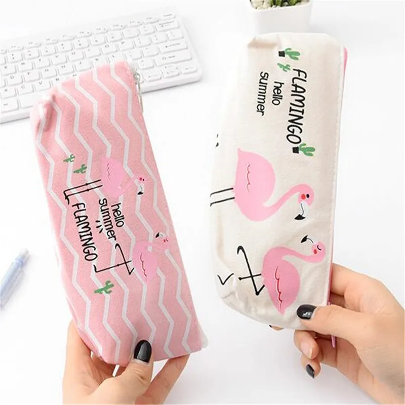 Пенал с розовым мультяшным Фламинго вечерние чехол для карандашей 1 шт./лот