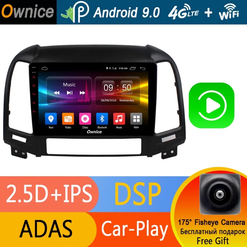 Восьмиядерный 9 &quotIPS Android 0 4 Гб ОЗУ + 32 ПЗУ автомобильное радио DSP CarPlay для Hyundai Santa Fe