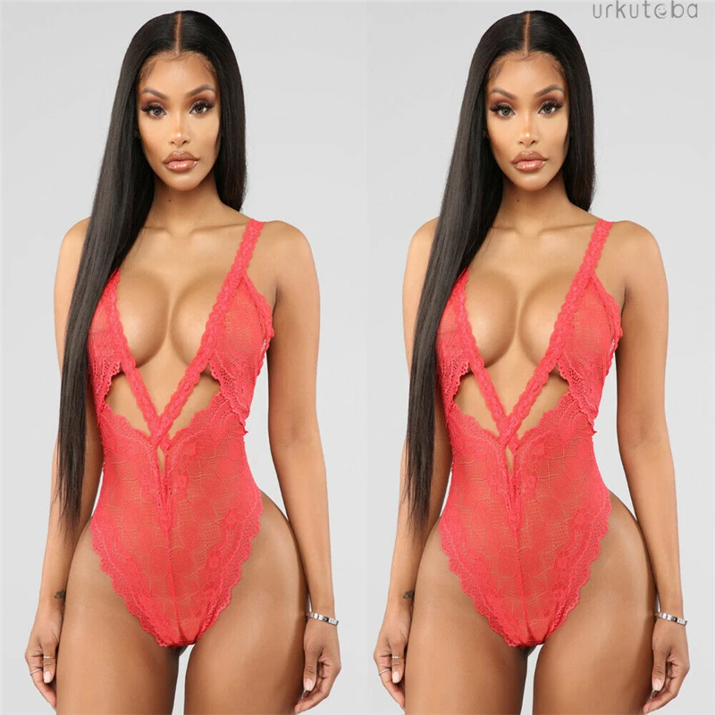 Женский купальник с двойным плечевым ремнем черный красный кружевным принтом