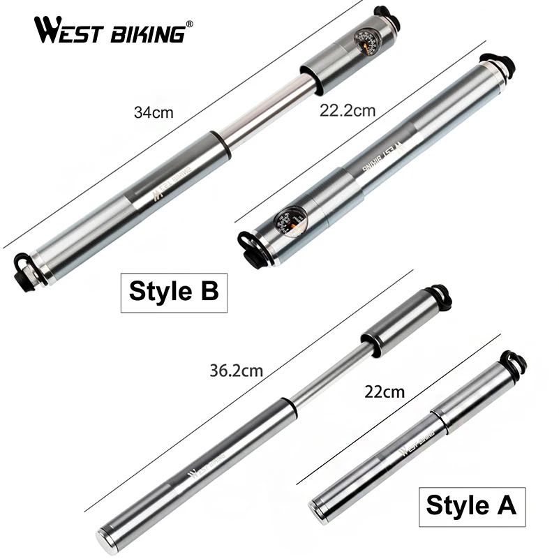 WEST BIKING велосипедный насос высокого давления 160 PSI мини портативный ручной для шин