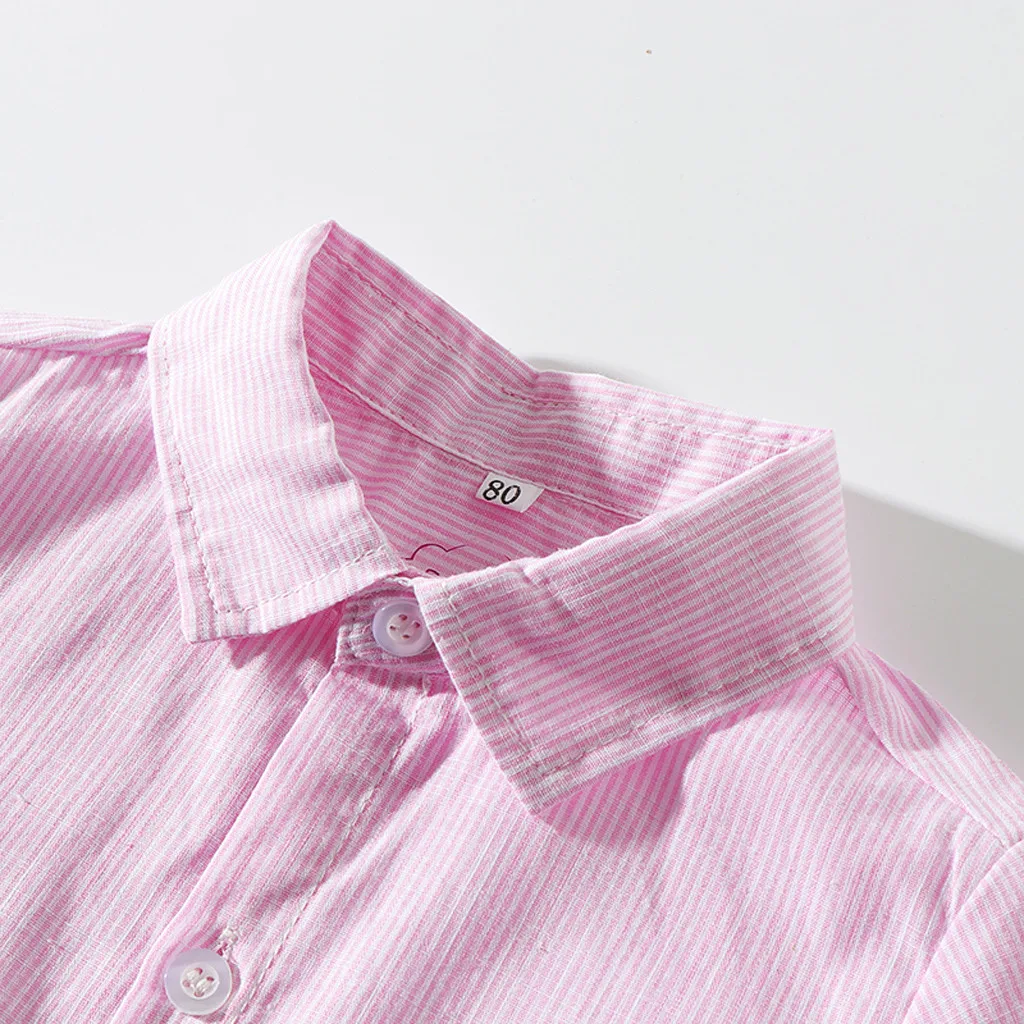 Одежда для маленьких мальчиков топ в полоску с короткими рукавами рубашка