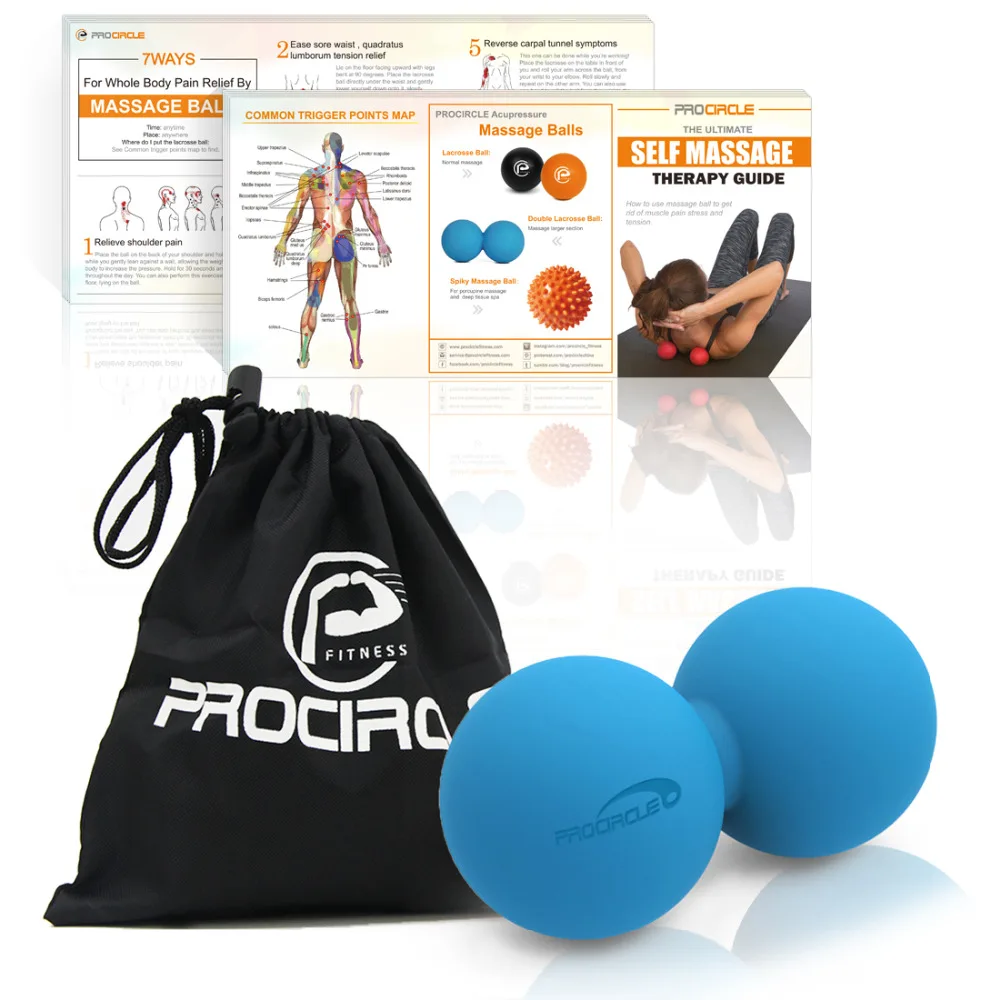 ProCircle арахисовый мяч для Лакросса-двойной Массажный мяч для миофасциального релиза и триггерной точечной терапии с бесплатной сумкой