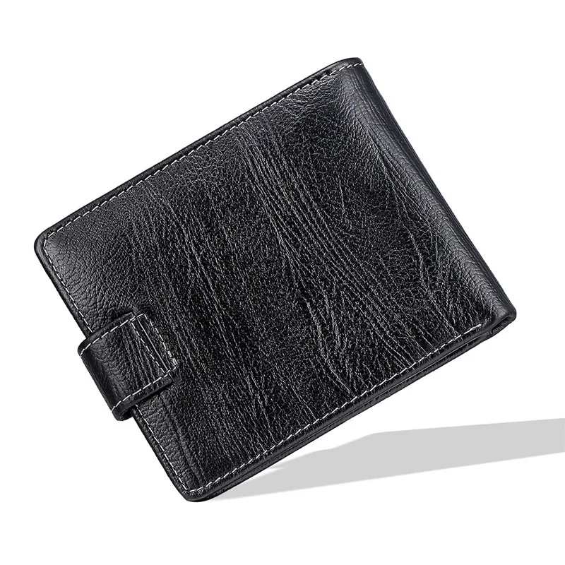 Черная натуральная кожа billetera cartera двойные клатчи кошельки мужские ID Кредитная