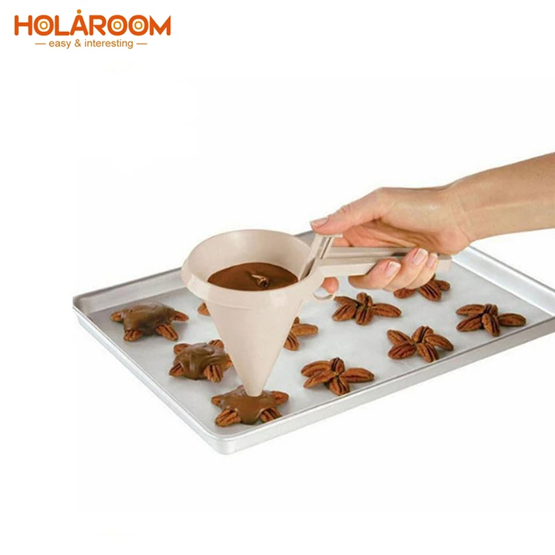 Практичный шоколада Fondant (сахарная) дозатор сепаратор Воронка ручной крем тесто