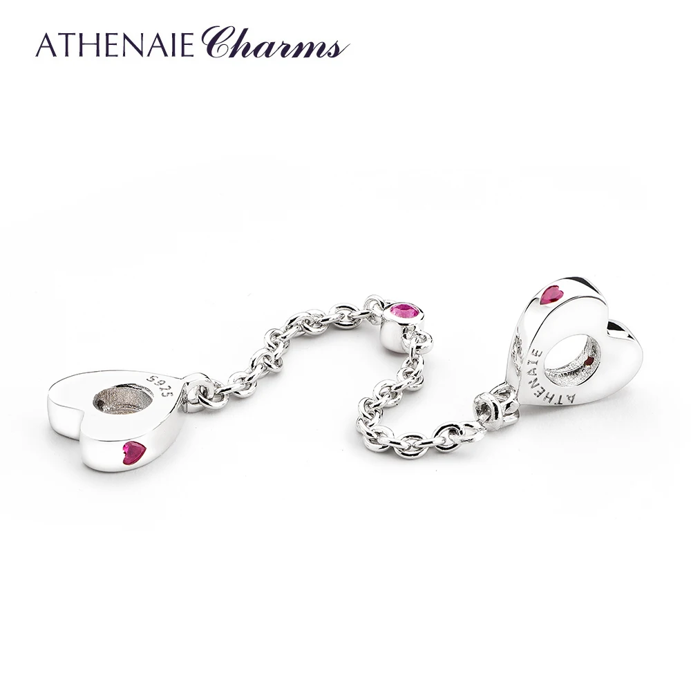ATHENAIE, 925 пробы, Серебряная роза, сердце, CZ, любовь к вам, безопасная цепочка, бусины для женщин, подходит для браслета и браслета, сделай сам, ювелирное изделие