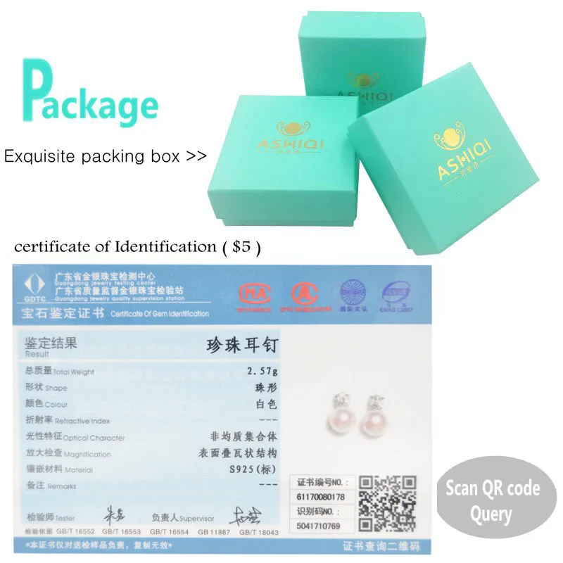 Женские классические серьги из серебра 925 пробы с пресноводным жемчугом|stud