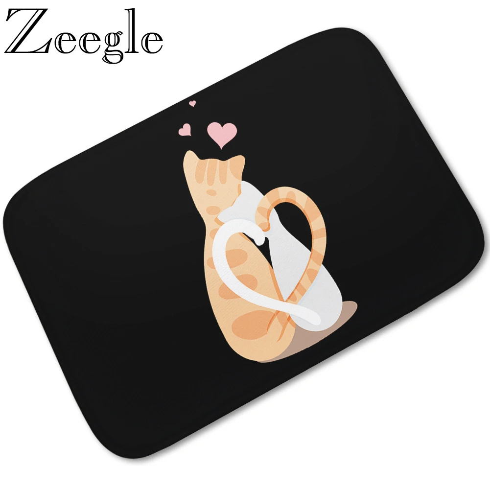 

Zeegle Cartoon Printed Absorbent Door Mats Outdoor Entrance Floor Rug Kitchen Mat Anti-slip Bedroom Carpets Bedside Rugs