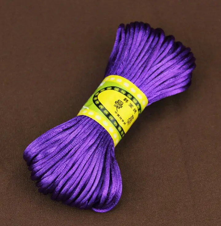 dark purple 25 цветов, 20 метров/рулон, китайский узел, бисероплетение, ювелирная нить, шнуры, 2 мм, сутажная веревка для DIY браслетов, аксессуары для изготовления ювелирных изделий - Цвет: dark purple