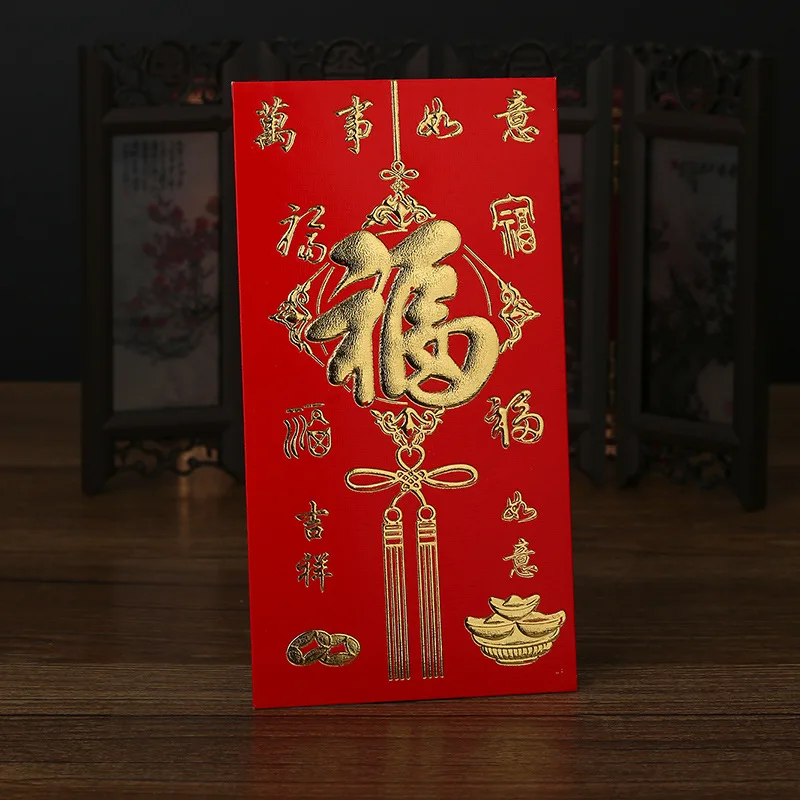 54 шт. Новый год 2017 Lucky блеск красный конверт для денег карман благословение fortune