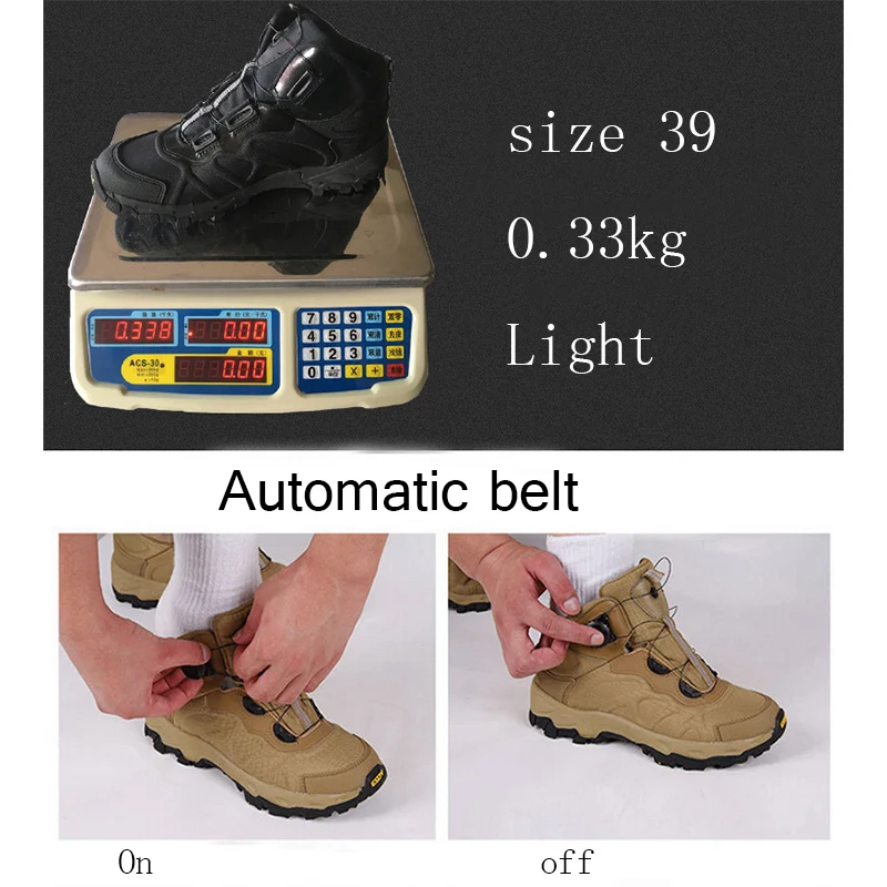 Мужская походная обувь с автоматической пряжкой Водонепроницаемая дышащая для
