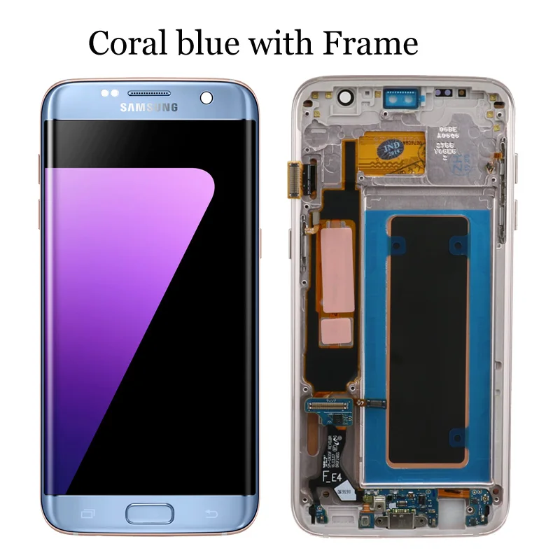 Blue with frame 5,5 ''Супер AMOLED дисплей с рамкой для SAMSUNG Galaxy s7 edge G935 G935F сенсорный экран дигитайзер дисплей+ Сервисный пакет - Цвет: Blue with frame