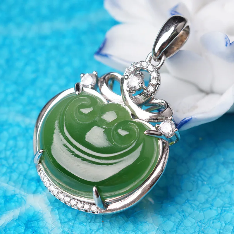 

2020 Limited Asg Choker Necklace Cluci Cage Pendants The Best Pendant, 925 Inlaid Hetian Pendant Rose Jin Minzu Wind Natural