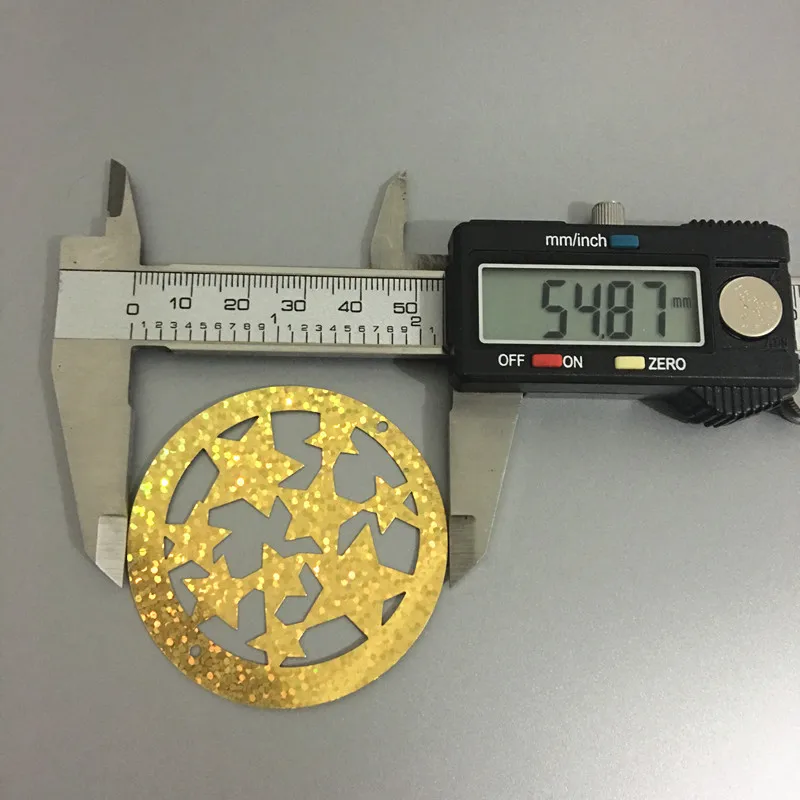 50 шт. золотые лазерные большие плоские круглые Рождественские звезды блестки 55