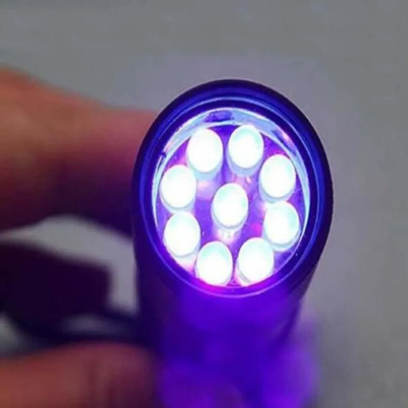 Высокое качество 9 Светодиодный УФ-фонарик алюминиевый фиолетовый свет