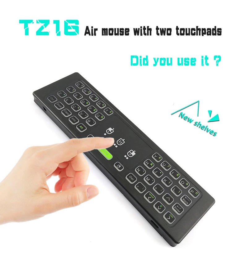 TZ16 2 4G Голосовая воздушная мышь с двумя Touchpads датчик движения клавиатура Мини