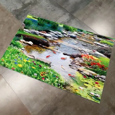 3D ковры с цветочным рисунком для гостиной, спальни, дивана, журнального столика, коврик для йоги, Синий Средиземноморский стиль, противоскользящий - Цвет: type21