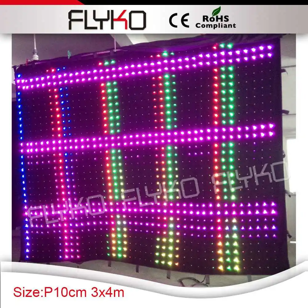 RGB 3 в 1 цветной видео программируемый тканевый занавес мягкий портативный DJ DMX