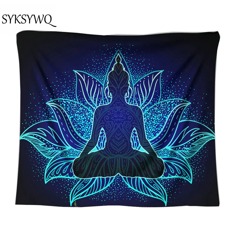 Индийская статуя Будды мандала одеяло украшение на стену|Гобелен| |