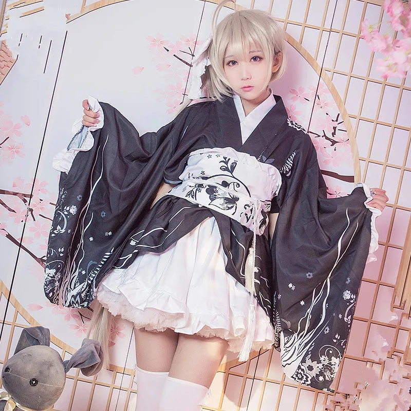 

High Quality Costume Hot Anime Yosuga no Sora Cosplay Kasugano Sora Cos Halloween Party Japanese Sweet Kimono Costume