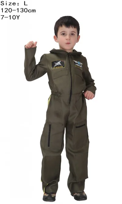 Pilot L Костюм на Хэллоуин, одежда для мальчиков, Детский Костюм Пилота спецназа, Космический костюм, костюмы астронавтов, косплея для детей - Цвет: Pilot L