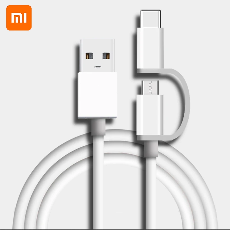 Оригинальный кабель Xiaomi 2 в 1 Micro USB для синхронизации данных и зарядки типа C