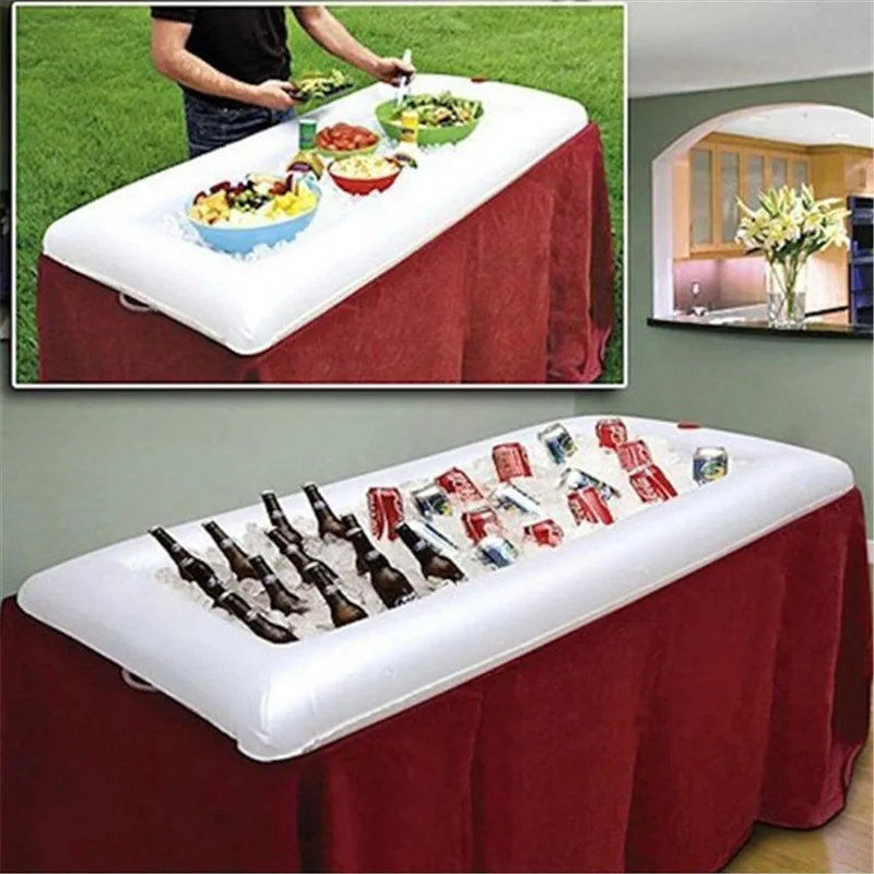Inflatable Beer Table Pool Air Mattress Party Food Drink Holder Ice Bucket Serving/salad Bar Tray For Beach |
