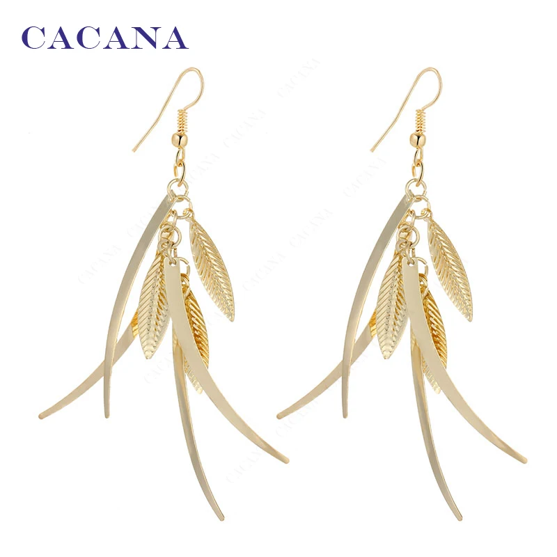 Серьги позолоченные CACANA высокое качество|dangle long earrings|fashion earringslong earrings |