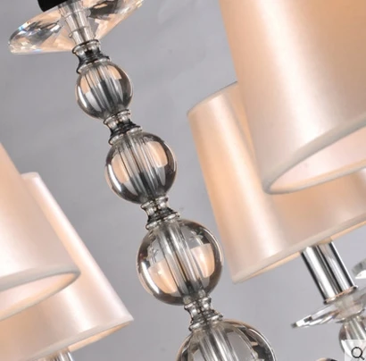 Modern brief k9 crystal pendant light living room bedroom lamp fabric | Лампы и освещение