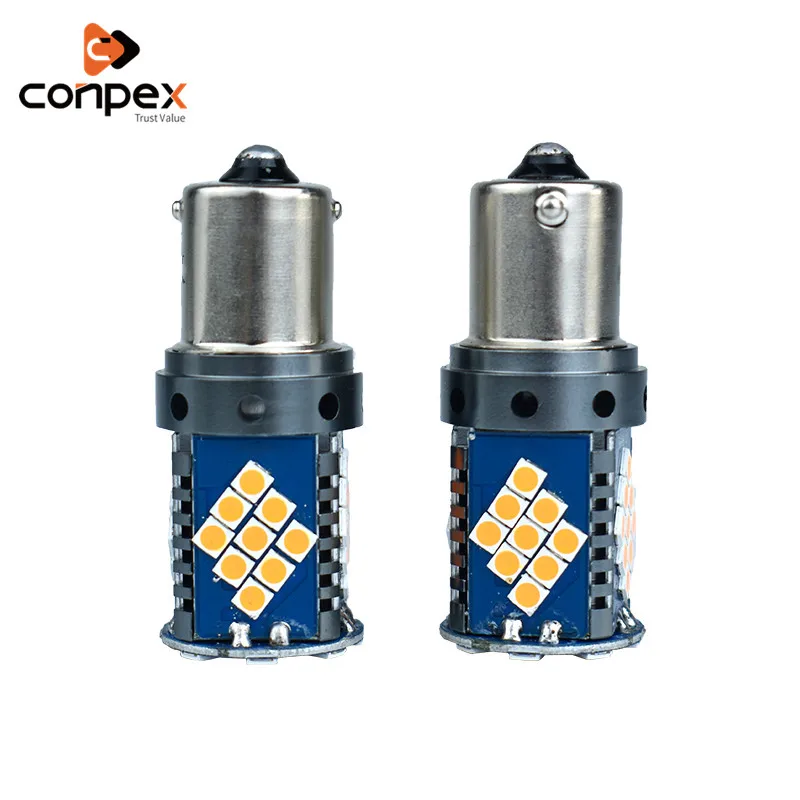 CONPEX 12V светодиодный автомобильный фонарь белого цвета с функцией автоматического разворота CANBUS 1156 1157 3030 SMD автомобильный указатель поворота и стояночный светильник тормозного света.