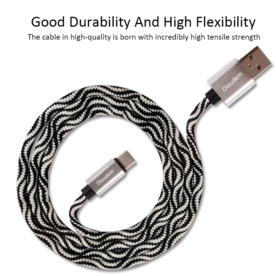 Шейные скобки... мобильный телефон кабели плетеный нейлоновый Тип usb C кабель для