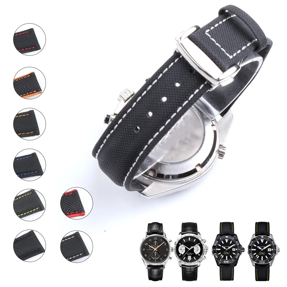 19 мм, 20 мм, 21 мм, 22 мм, мужские часы, браслет для Tudor Bay, Omega, Seamaster, скоростной, планета, океан, 600, ремешок, холщовые, нейлоновые Ремешки для наручных часов