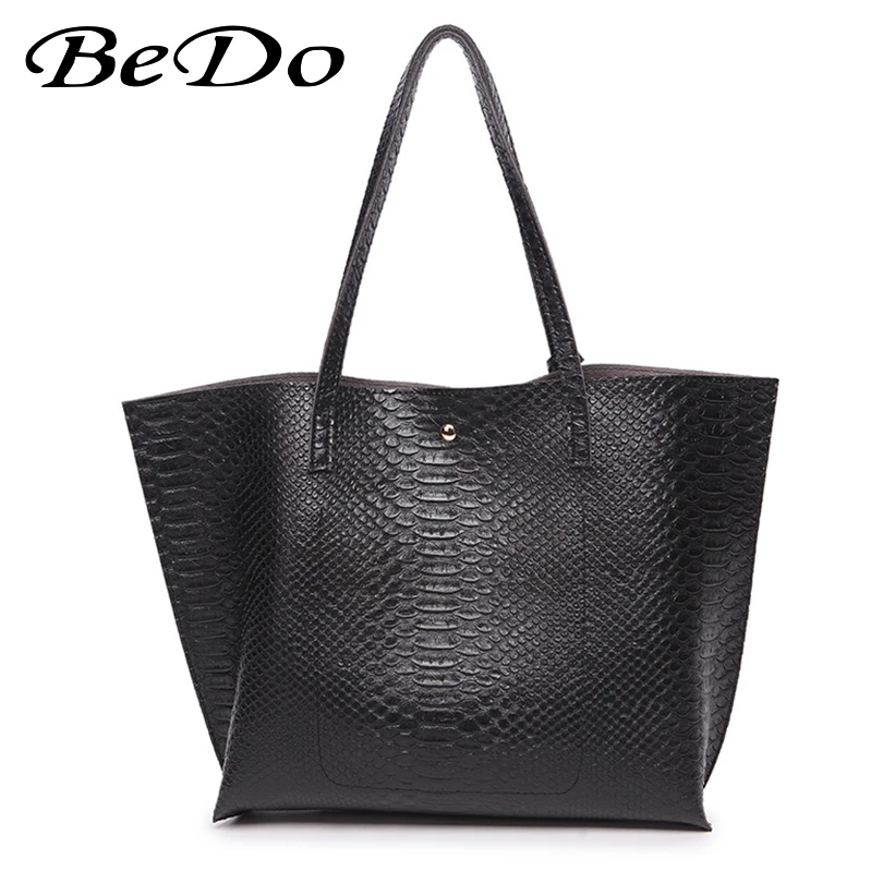 

Bedo Tote Female Women Pu Leather Bags Fashion Tote Female Shoulder Bags Shopping Tote Black Bags Large Capacity Ladies Handbag