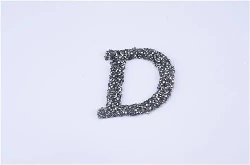 D A-Z, 1 шт., стразы, 3D алфавиты, черный бриллиант, исправление, буквы, мотивы, железные нашивки, аппликация для одежды, шляпы - Цвет: D