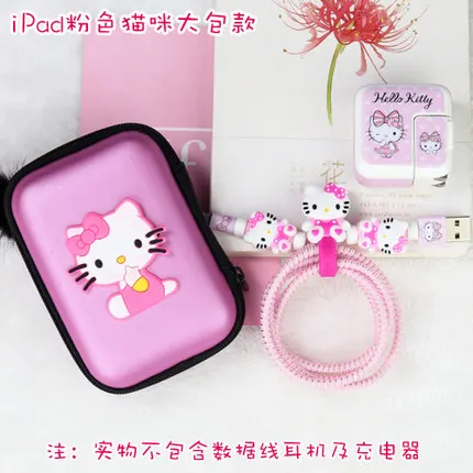 Милый мультяшный комплект защиты для кабеля USB и наушников с коробкой Стикеры