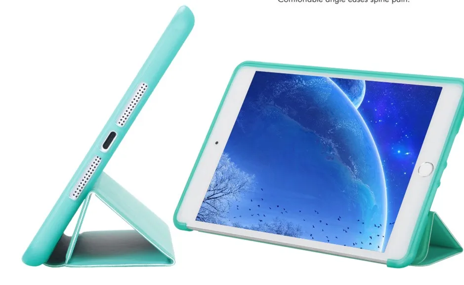 Чехол для iPad Mini 1 2 3 7 9 дюйма тонкий чехол из искусственной кожи + силиконовая