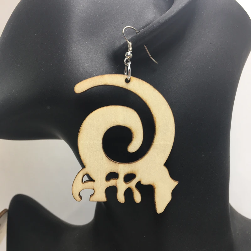 Африканские спиральные деревянные серьги 6 см|wooden earrings|wood africa earringsafro wooden earrings |