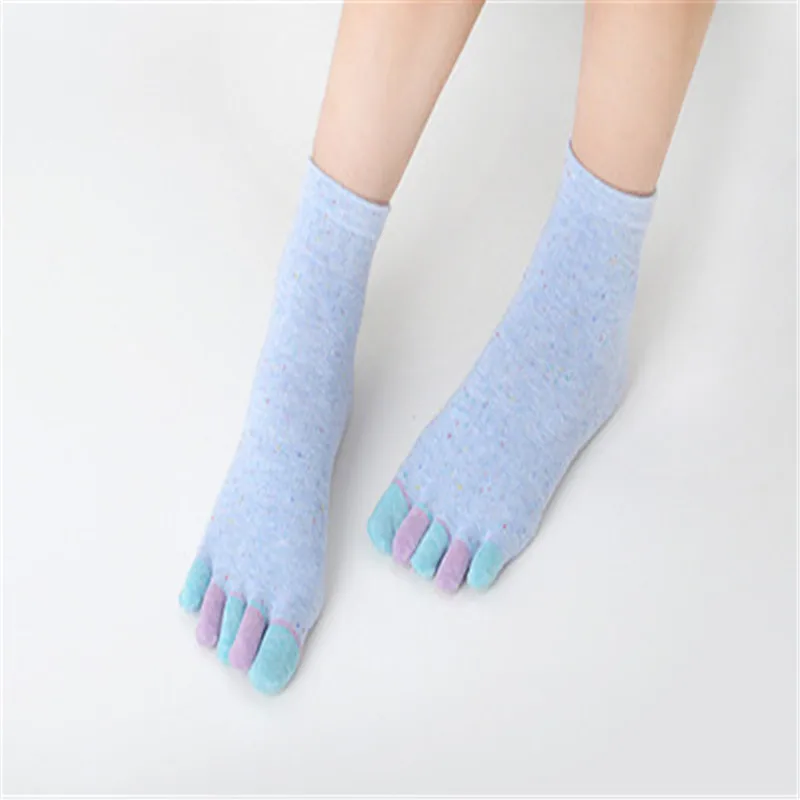 New Style Autumn and Winter Women Five Finger Socks Cute Colorful Cotton High Ankle | Женская одежда