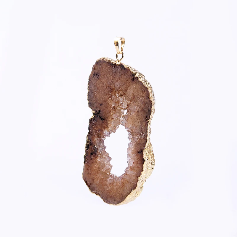 Top quality semi-precious irregular geode druzy natural stone agata pendant DIY jewelry making for necklace | Украшения и