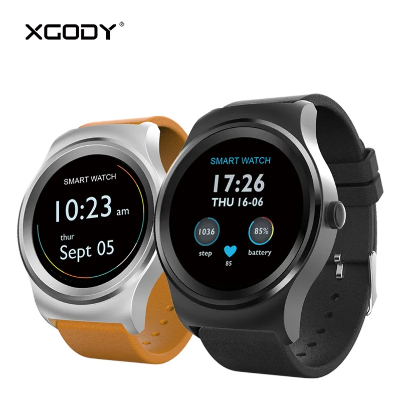XGODY SMA круглый Bluetooth Smart часы Шагомер монитор сердечного ритма Телефонный звонок