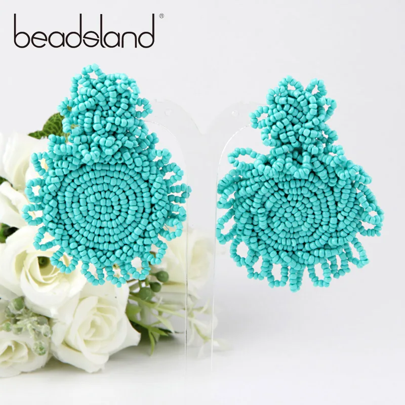 

Beadsland висячие серьги ручной работы красочные стеклянные рисовые бусины модные богемные женские праздничные подарки 40281