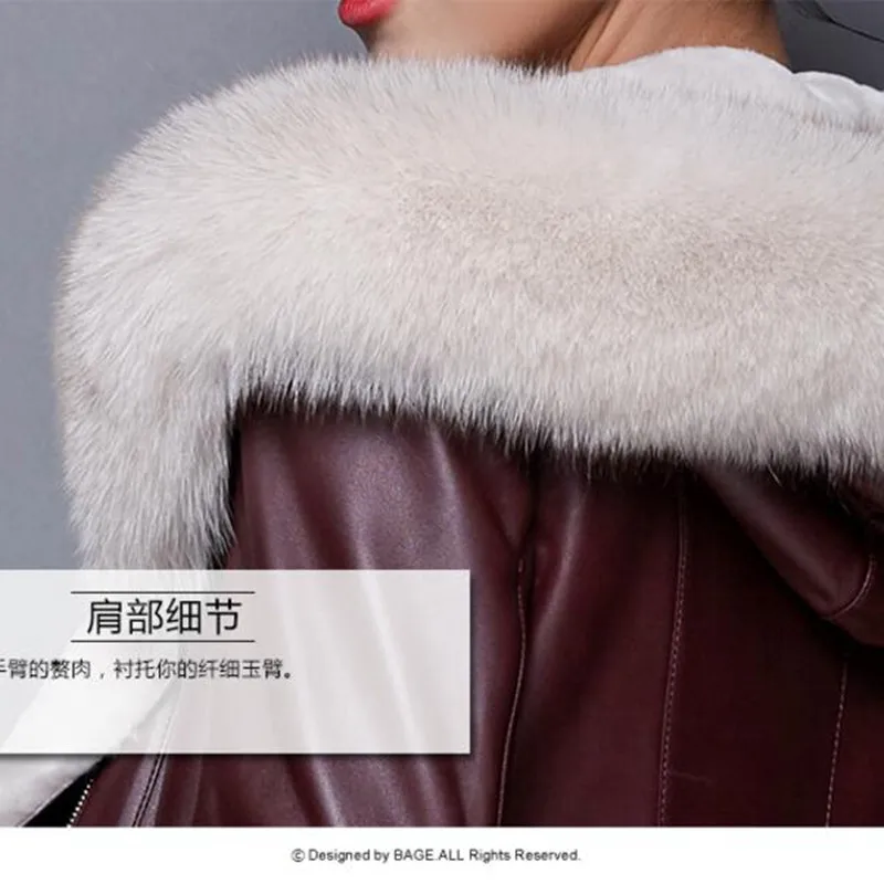 2018 New Brand Fur Coat Fashion High Quality Winter Leather Jacket Women's Long Raccoon Warm Women Parka | Женская одежда
