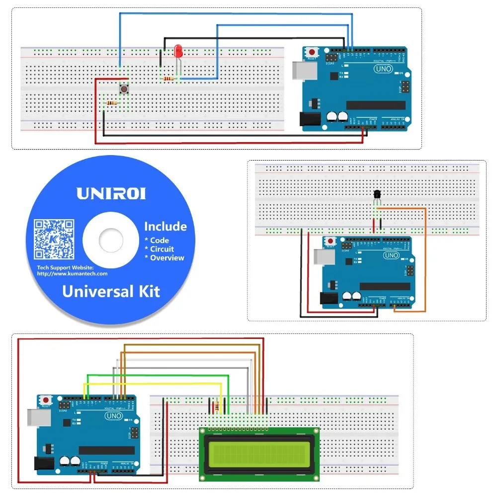 UNIROI UNO Starter Kit для начинающих Arduino обновлен проект R3 Mega 2560 робот нано UA005 |